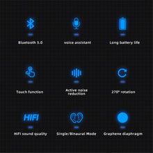 Load image into Gallery viewer, Ergonomic Single Lightweight Bluetooth Earphones Handsfree Wireless Headphones Business Driving Headset Outdoor Sports Volume Control Earphone Fingerprint Design Over Ear Earphone
