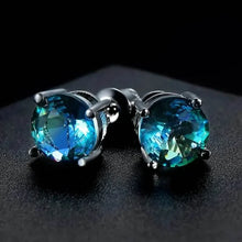 Load image into Gallery viewer, European and American Style Copper Earrings with Blue Zirconium
