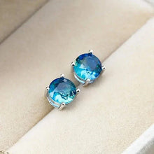 Load image into Gallery viewer, European and American Style Copper Earrings with Blue Zirconium
