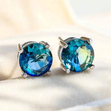 Load image into Gallery viewer, European and American Style Copper Earrings with Blue Zirconium
