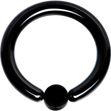 Load image into Gallery viewer, 10G 1/2 White Faux Opal 4mm Disc Black IP BCR Captive Ring
