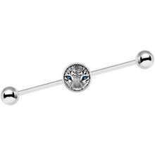 Load image into Gallery viewer, 14G Black White Leopard Eyes Industrial Barbell 37mm

