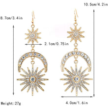 将图片加载到图库查看器，Exaggerated Luxury Sun Moon Stars Drop Earrings
