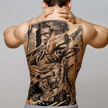 Load image into Gallery viewer, Extra Large Back Temporary Lion Tatoo Sticker Waterproof Black Luxury Big Modern  Design For Mens
