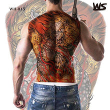 Load image into Gallery viewer, Extra Large Back Temporary Lion Tatoo Sticker Waterproof Black Luxury Big Modern  Design For Mens
