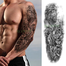Load image into Gallery viewer, Extra Large Full Arm Leg Body Hand Waterproof Fake Tattoo Stickers Temporary Realistic Black Modern Mens Tattoo
