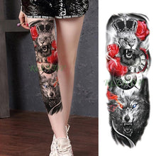 Load image into Gallery viewer, Extra Large Full Arm Leg Body Hand Waterproof Fake Tattoo Stickers Temporary Realistic Black Modern Mens Tattoo
