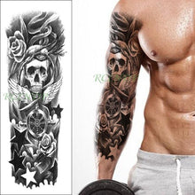 Load image into Gallery viewer, Extra Large Full Arm Leg Body Hand Waterproof Fake Tattoo Stickers Temporary Realistic Black Modern Mens Tattoo

