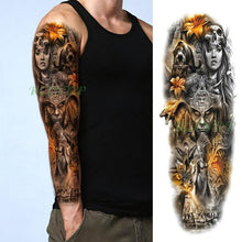 Load image into Gallery viewer, Extra Large Full Arm Leg Body Hand Waterproof Fake Tattoo Stickers Temporary Realistic Black Modern Mens Tattoo
