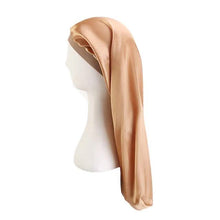 Load image into Gallery viewer, Extra Long Satin Bonnet Sleep Cap Long Bonnet for Braids Hair Loose Cap
