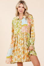 将图片加载到图库查看器，New Summer Floral Button Detail Long Sleeve Shirt Dress For Women – Elegant, Trendy, Fluttering, Feminine &amp; Timeless Chic
