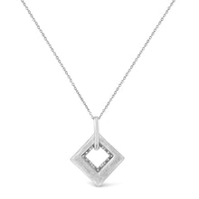 Load image into Gallery viewer, .925 Sterling Silver Pave-Set Diamond Accent Kite Shape 18" Pendant Necklace (I-J Color, I1-I2 Clarity)

