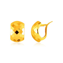 将图片加载到图库查看器，14k Yellow Gold Geometric Texture Earrings
