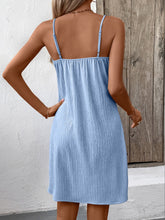 Load image into Gallery viewer, Elegant Textured V-Neck Sleeveless Mini Dress Chic Buttoned Summer Dress Classic Dress
