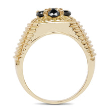 将图片加载到图库查看器，0.91 Carat Genuine Black Diamond .925 Sterling Silver Ring

