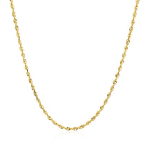 将图片加载到图库查看器，14k Yellow Gold Solid Diamond Cut Rope Chain (1.60 mm)
