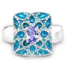Load image into Gallery viewer, 0.44 Carat Genuine Tanzanite .925 Sterling Silver Ring
