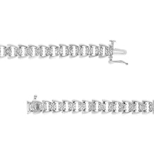 Load image into Gallery viewer, .925 Sterling Silver 1/4 Cttw Miracle Set Round Diamond Composite Open Linked Composite Line Bracelet (I-J Color, I3-Promo Clarity) - 7.5"
