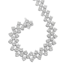 Load image into Gallery viewer, .925 Sterling Silver 1.0 cttw Miracle-Set Round Diamond "Zig Zag" Link Bracelet (I-J Color, I3 Clarity) -7.25
