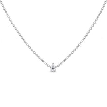 Load image into Gallery viewer, 14K White Gold 1/10 Cttw Pear Shape Lab Grown Diamond Solitaire Pendant Necklace (F-G Color, VS2-SI1 Clarity)
