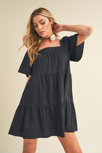Load image into Gallery viewer, Square Neck Half Sleeve Tiered Summer Dress For Women–Elegant &amp; Flattering with Ruched Detail &amp; Chic Tiered Design
