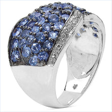 Load image into Gallery viewer, 2.50 Carat Genuine Tanzanite &amp; White Topaz .925 Sterling Silver Ring
