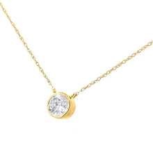 Load image into Gallery viewer, .925 Sterling Silver 1/10 Cttw Round-Cut Diamond Bezel 18" Pendant Necklace (J-K Color, I1-I2 Clarity)
