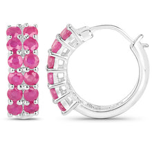 将图片加载到图库查看器，3.12 Carat Genuine Ruby .925 Sterling Silver Earrings
