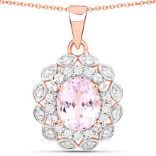 将图片加载到图库查看器，4.26 Carat Genuine Kunzite and White Topaz .925 Sterling Silver Pendant
