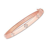 Load image into Gallery viewer, 14k Rose Gold Trilogy Diamond Bangle (5.40 mm)
