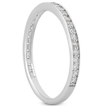 Load image into Gallery viewer, 14k White Gold Micro-pave Diamond Wedding Ring Band Set 3/4 Around
