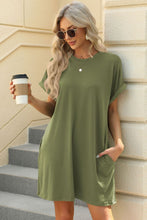 Load image into Gallery viewer, Short Sleeve Mini Dress with Pockets Casual &amp; Stylish Everyday Wear
