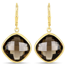 Load image into Gallery viewer, 21.40 Carat Genuine Smoky Quartz .925 Sterling Silver Earrings
