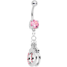 Load image into Gallery viewer, Pink Gem Kinky Cuffs Dangle Belly Ring
