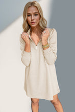 Load image into Gallery viewer, Double Take Textured Zip Long Sleeve Dress Classic Zip-Up Dress for Women Comfortable Outdoor Dress
