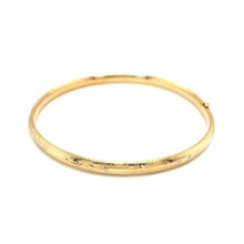 将图片加载到图库查看器，14k Yellow Gold Dome Florentine Design Bangle
