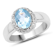 Load image into Gallery viewer, 2.58 Carat Genuine  Blue Topaz and White Topaz .925 Sterling Silver Ring
