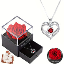 将图片加载到图库查看器，Permanent Rose Gift Box, Love Rose Multi Pendant Necklace, Women's Simple and Exquisite Jewelry, Gift for Mother, Lover, Best Friend, New Year's Gift, Mother's Day Gift, Birthday Gift, Party, Thanksgiving Gift, Allergen resis
