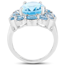 Load image into Gallery viewer, 8.77 Carat Genuine Swiss Blue Topaz .925 Sterling Silver Ring

