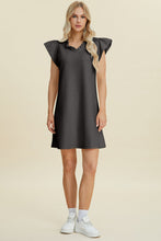 Load image into Gallery viewer, Double Take Full Size Ruffled V-Neck Cap Sleeve Dress – Ruffled V-Neck Dress, Cap Sleeve Dress, Elegant Ruffled Dress, Flattering V-Neck Dress, Stylish Full-Size Dress, Comfortable Ruffle Dress, Chic Cap Sleeve Dress
