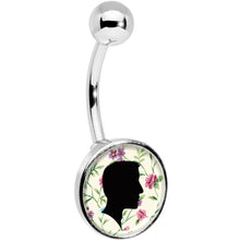 将图片加载到图库查看器，Man Floral Silhouette Belly Ring
