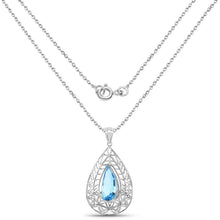 将图片加载到图库查看器，7.20 Carat Genuine Swiss Blue Topaz .925 Sterling Silver Pendant
