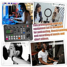 Load image into Gallery viewer, F998 Live Sound Card Audio Mixer Podcast Audio Interface with DJ Mixer Effects
