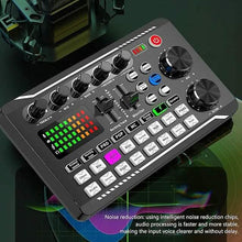 Load image into Gallery viewer, F998 Live Sound Card Audio Mixer Podcast Audio Interface with DJ Mixer Effects
