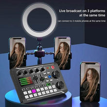 Load image into Gallery viewer, F998 Live Sound Card Audio Mixer Podcast Audio Interface with DJ Mixer Effects
