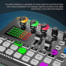 Load image into Gallery viewer, F998 Live Sound Card Audio Mixer Podcast Audio Interface with DJ Mixer Effects
