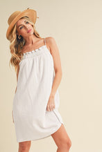Load image into Gallery viewer, New Summer Embroidered Trim Gauze Square Neck Mini Cami Dress For Women –Elegant, Feminine &amp; Stylish for Summer
