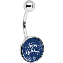 将图片加载到图库查看器，Happy Holidays Snowflake Belly Ring
