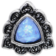 Load image into Gallery viewer, 16G Iridescent Blue Faux Opal Ornate Tragus Cartilage Earring
