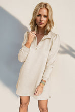 Load image into Gallery viewer, Double Take Textured Zip Long Sleeve Dress Classic Zip-Up Dress for Women Comfortable Outdoor Dress
